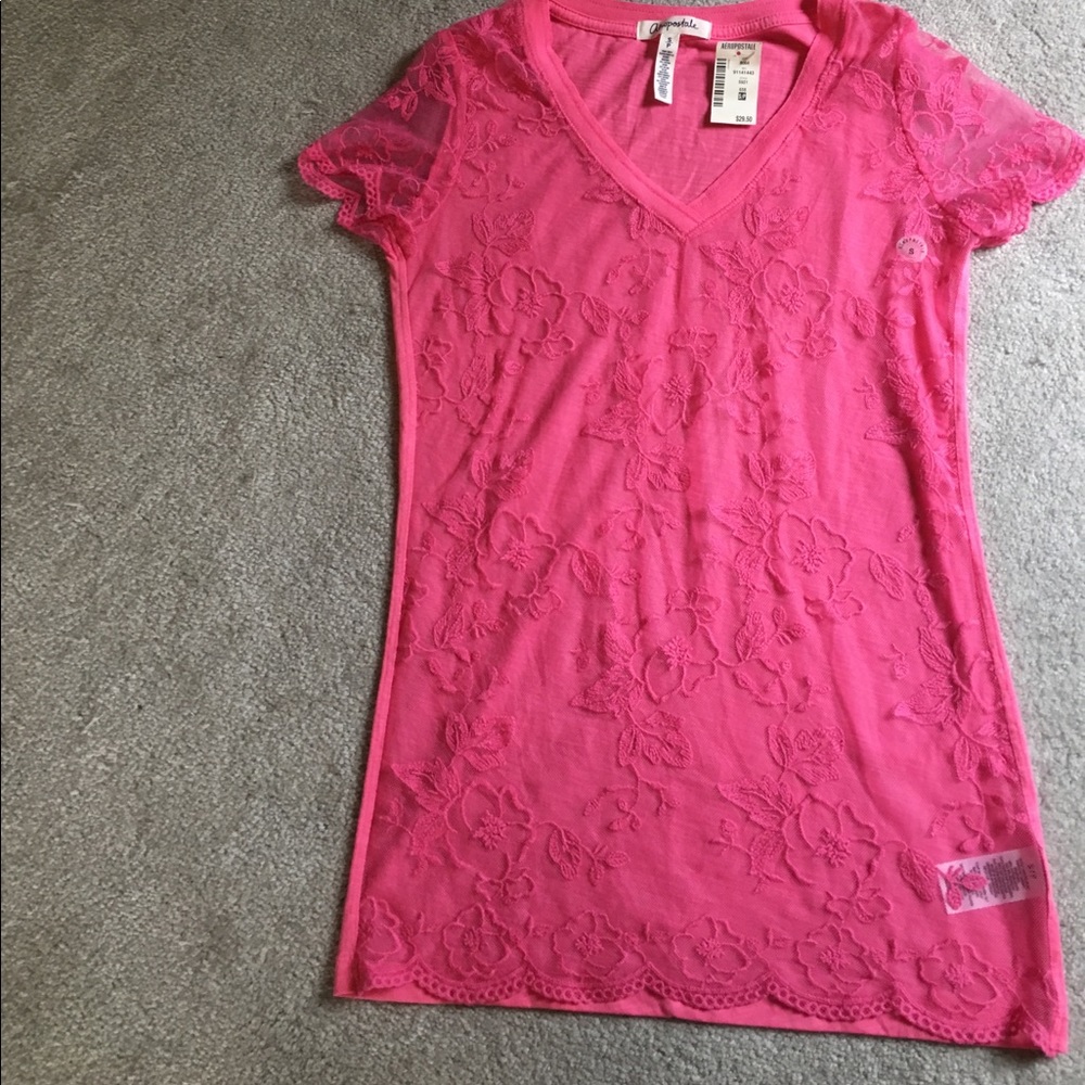 3 FOR $21. NWT Aeropostale Sheer Lace Tee Shirt
